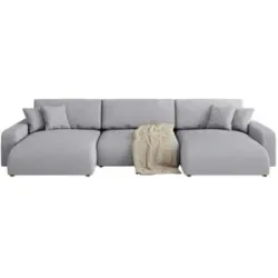 S-STYLE Wohnlandschaft  Emma ¦ grau ¦ Maße (cm): B: 332 H: 78