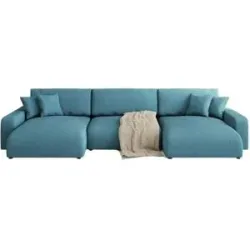 S-STYLE Wohnlandschaft  Emma ¦ türkis/petrol ¦ Maße (cm): B: 332 H: 78
