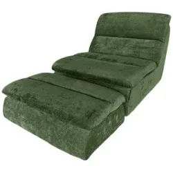 Höffner Sessel mit Hocker vakuumiert Maaret ¦ grün ¦ Maße (cm): B: 85 H: 76 T: 104.0