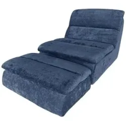 HOFFNER, Höffner Sessel mit Hocker vakuumiert Maaret ¦ blau ¦ Maße (cm): B: 85 H: 76 T: 104.0