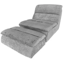 HOFFNER, Höffner Sessel mit Hocker vakuumiert Maaret ¦ grau ¦ Maße (cm): B: 85 H: 76 T: 104.0