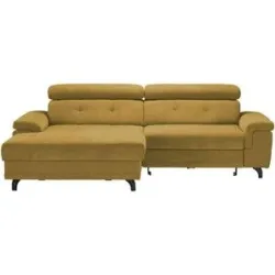 HOFFNER, Höffner Ecksofa mit Schlaffunktion Frieda ¦ gelb ¦ Maße (cm): B: 265 H: 87 T: 180.0