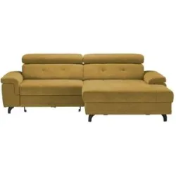 Höffner Ecksofa mit Schlaffunktion Frieda ¦ gelb ¦ Maße (cm): B: 265 H: 87 T: 180.0