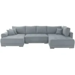 Höffner Wohnlandschaft mit Schlaffunktion Lemie ¦ grau ¦ Maße (cm): B: 356 H: 85 T: