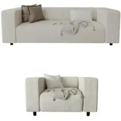 S-STYLE Polstergarnitur 2+1  Oskar ¦ beige ¦ Maße (cm): B: 151 H: 65