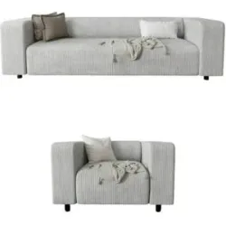S-STYLE Polstergarnitur 3+1  Oskar ¦ grau ¦ Maße (cm): B: 175 H: 65