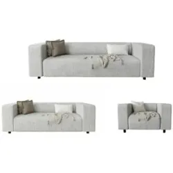 S-STYLE Polstergarnitur 3+2+1  Oskar ¦ grau ¦ Maße (cm): B: 175 H: 65