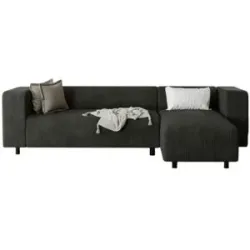 S-STYLE Ecksofa  Oskar ¦ schwarz ¦ Maße (cm): B: 240 H: 65