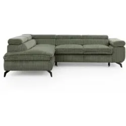 S-STYLE Ecksofa mit Schlaffunktion Bonnie ¦ grün ¦ Maße (cm): B: 275 H: 76