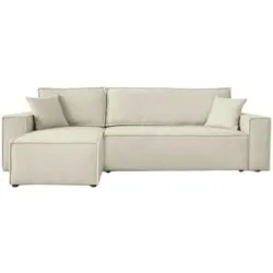 Höffner Ecksofa mit Schlaffunktion Carl ¦ beige ¦ Maße (cm): B: 244 H: 82