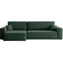 Höffner Ecksofa mit Schlaffunktion Carl ¦ grün ¦ Maße (cm): B: 272 H: 82