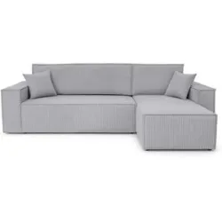 Höffner Ecksofa mit Schlaffunktion Carl ¦ grau ¦ Maße (cm): B: 244 H: 82