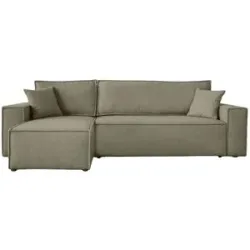 Höffner Ecksofa mit Schlaffunktion Carl ¦ braun ¦ Maße (cm): B: 244 H: 82