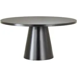 Höffner Esstisch mit Glastischplatte Reflection ¦ schwarz ¦ Maße (cm): H: 76  Ø: 150