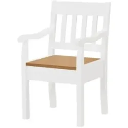 maison bleue Holzstuhl mit Armlehne Bendix ¦ weiß ¦ Maße (cm): B: 53,9 H: 93 T: