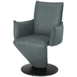 Höffner Leder-Drehstuhl  Drive ¦ blau ¦ Maße (cm): B: 61 H: 94 T: 63.0