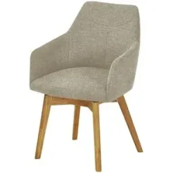 Woodford Armlehnstuhl mit Massivholzgestell Muron ¦ beige ¦ Maße (cm): B: 57 H: