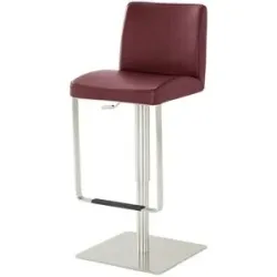Höffner Barhocker Leder MyBreak ¦ rot ¦ Maße (cm): B: 39 T: 36.0