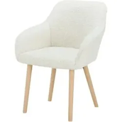 Höffner Teddy-Schalenstuhl  Thore ¦ weiß ¦ Maße (cm): B: 59 H: 81 T: 59.5