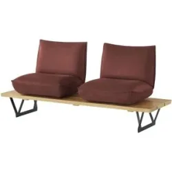 Koinor Kufenbank Leder Schwof ¦ rot ¦ Maße (cm): B: 190 H: 88 T: 70.0
