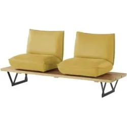 Koinor Kufenbank Leder Schwof ¦ gelb ¦ Maße (cm): B: 190 H: 88 T: 70.0
