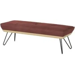 Koinor Hockerbank Leder Dining System 4 ¦ rot ¦ Maße (cm): B: 130 H: 49 T: 54.0