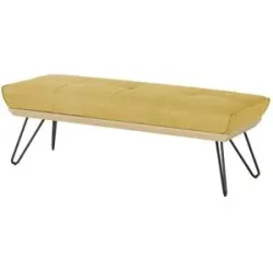 Koinor Hockerbank Leder Dining System 4 ¦ gelb ¦ Maße (cm): B: 170 H: 49 T: 54.0