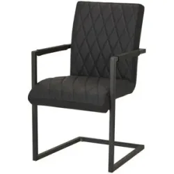 Höffner Leder-Schwingstuhl  Thomas ¦ schwarz ¦ Maße (cm): B: 53 H: 91 T: 62.0