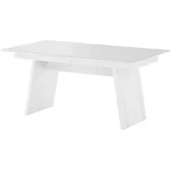 LEONARDO Esstisch ausziehbar  Cube ¦ weiß ¦ Maße (cm): B: 90 H: 75