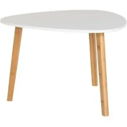 Höffner Couchtisch  Bamboo ¦ weiß ¦ Maße (cm): B: 60 H: 40