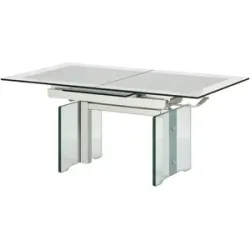 Höffner Glas-Couchtisch ausziehbar und höhenverstellbar Villingen ¦ transparent/klar ¦