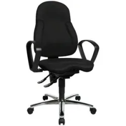 Höffner Bürodrehstuhl mit Armlehnen  Sitness Basic100 ¦ schwarz ¦ Maße (cm): B: 64 H: