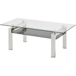 Höffner Couchtisch  Bert ¦ transparent/klar ¦ Maße (cm): B: 60 H: 44