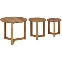 Höffner Couchtisch 3er Set 3er-Set Maddalena ¦ holzfarben ¦ Maße (cm): H: 42,5  Ø: 50
