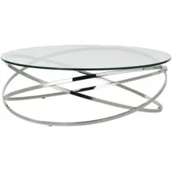Höffner Couchtisch  Todor ¦ silber ¦ Maße (cm): H: 35  Ø: 105