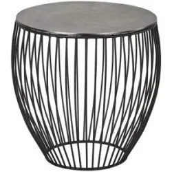 Höffner Beistelltisch  Cake ¦ silber ¦ Maße (cm): H: 44  Ø: 42