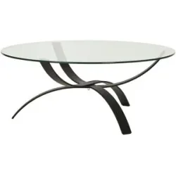 Höffner Couchtisch  Han ¦ schwarz ¦ Maße (cm): H: 45  Ø: 105