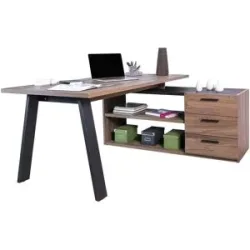 Höffner Eckschreibtisch mit Sideboard  Dahme ¦ Maße (cm): B: 143,5 H: 74,5 T: 171.5