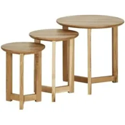 Höffner Beistelltische 3er-Set  Gera ¦ holzfarben ¦ Maße (cm): H: 50  Ø: 50