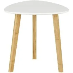 Höffner Beistelltisch  Bamboo ¦ weiß ¦ Maße (cm): B: 40 H: 40