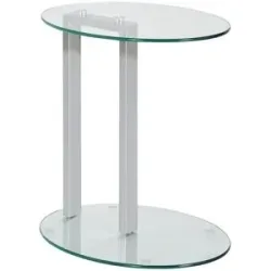 Höffner Beistelltisch  Hanau ¦ transparent/klar ¦ Maße (cm): B: 35 H: 50