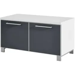 Höffner Garderobenbank  Duna ¦ grau ¦ Maße (cm): B: 84 H: 45 T: 40.0