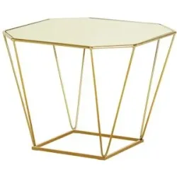 Höffner Beistelltisch  Stromboli ¦ gold ¦ Maße (cm): B: 51 H: 40
