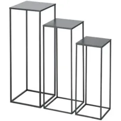 Höffner Beistelltisch  3er Set   ¦ schwarz ¦ Maße (cm): B: 25 H: 70 T: 25.0