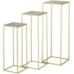 Höffner Beistelltisch  3er Set   ¦ gold ¦ Maße (cm): B: 25 H: 70 T: 25.0