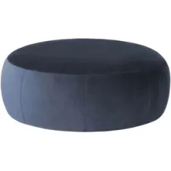 Höffner Samt Hocker  Amadi ¦ blau ¦ Maße (cm): B: 105 H: 40
