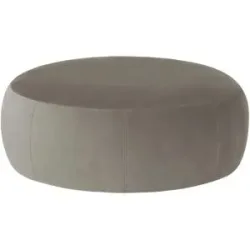 Höffner Samt Hocker  Amadi ¦ grau ¦ Maße (cm): B: 105 H: 40