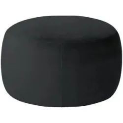 Höffner Samt Hocker  Amadi ¦ schwarz ¦ Maße (cm): B: 60 H: 40