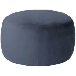 Höffner Samt Hocker  Amadi ¦ blau ¦ Maße (cm): B: 60 H: 40