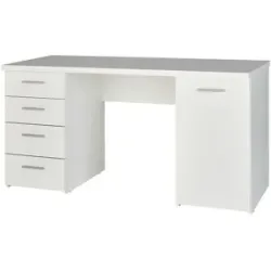 Höffner Schreibtisch  Newa ¦ weiß ¦ Maße (cm): B: 145 H: 76 T: 60.0